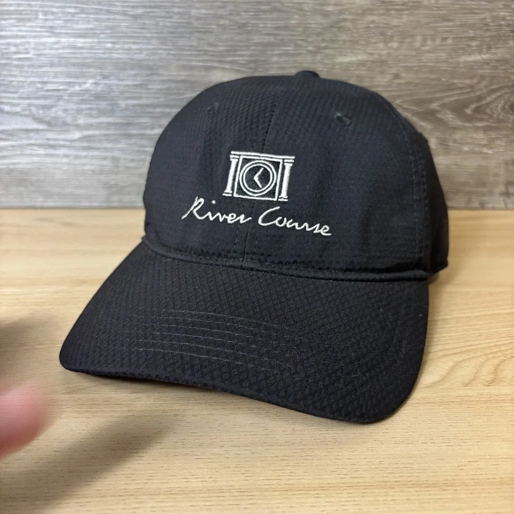 River Course Hat Cap Strap Back Black Embroidered Golf Titleist Performance Mens